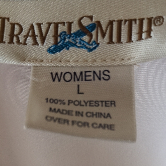 TravelSmith Cream Women's Short Sleeve Shirt, Sz L - Picture 2 of 4